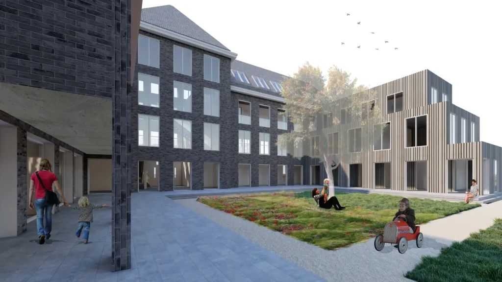 Achteraanzicht gezamenlijke tuin
